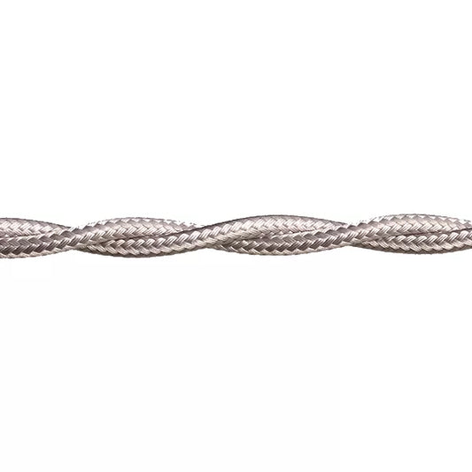 Stofkabel Gedraaid Zilver per meter