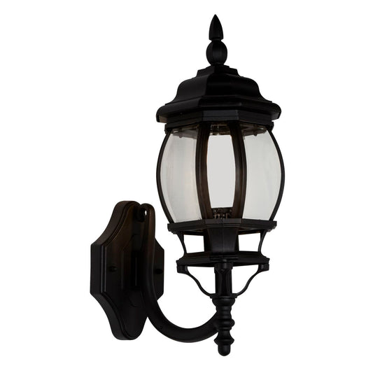 Searchlight Bel Aire Buiten Wandlamp Zwart Metaal & Helder Glas