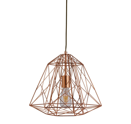 Searchlight Geometric Hanglamp Shiny Koper Metaal