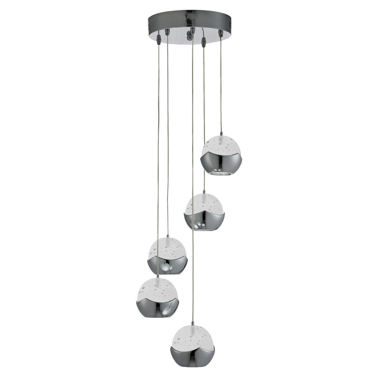 Searchlight Ice Ball 5Lt Multi Drop Hanglamp Chroom Metaal & Glas