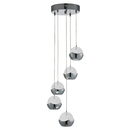 Searchlight Ice Ball 5Lt Multi Drop Hanglamp Chroom Metaal & Glas
