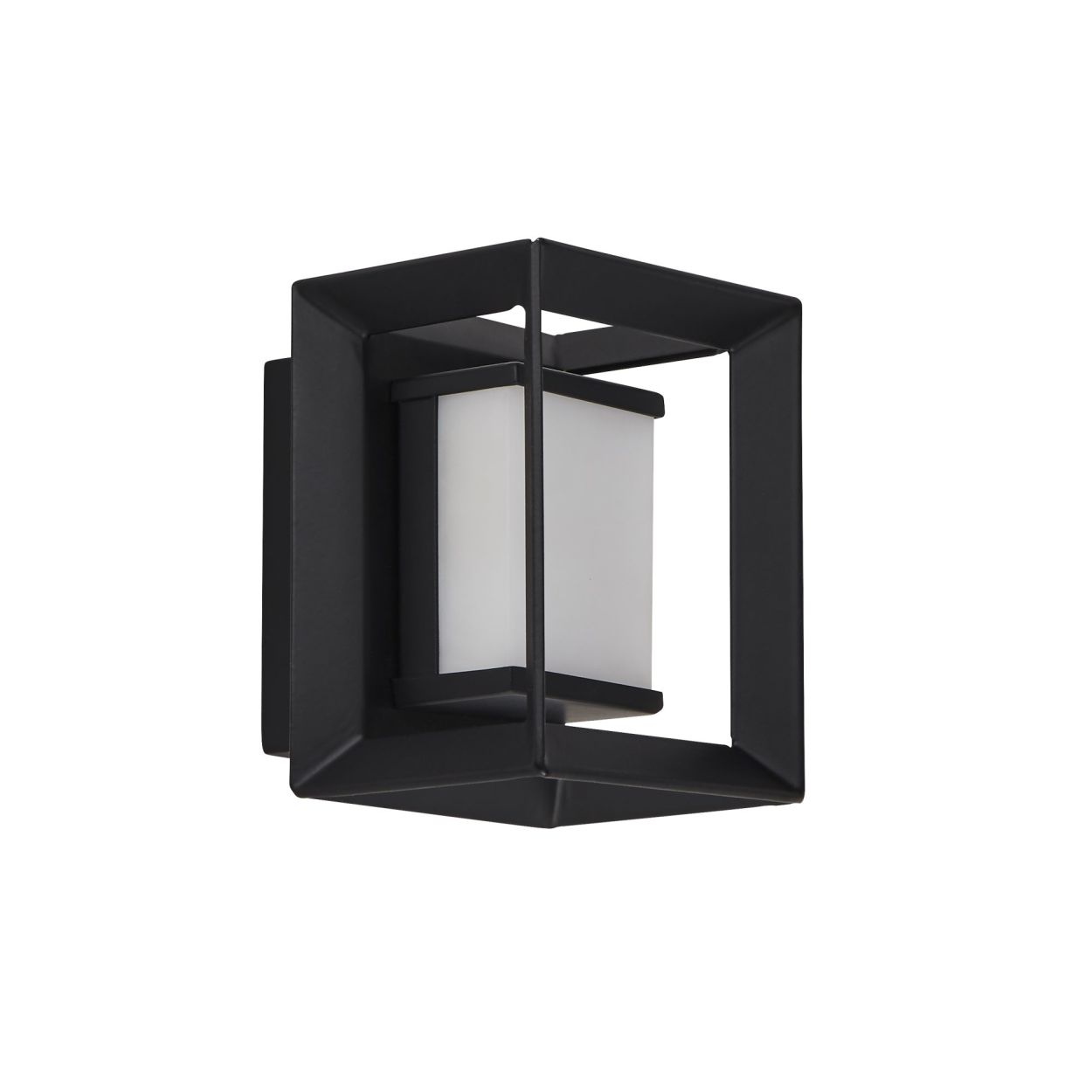 Searchlight Chaplin Wandlamp Zwart Metaal & Opal Acryl