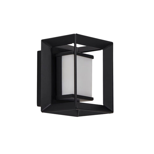 Searchlight Chaplin Wandlamp Zwart Metaal & Opal Acryl