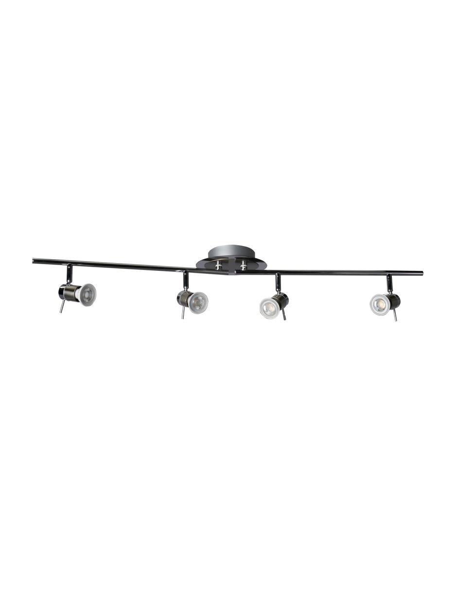 Searchlight Aries 4Lt Split Bar Spot Chroom & Satin Zilver Metaal