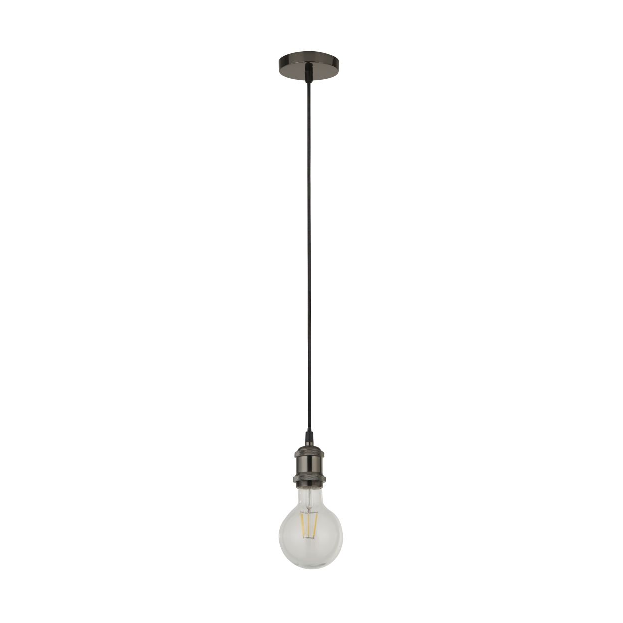 Searchlight Zwart Chroom 1Lt Cable Hanglamp