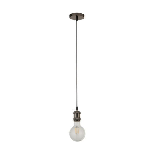 Searchlight Zwart Chroom 1Lt Cable Hanglamp