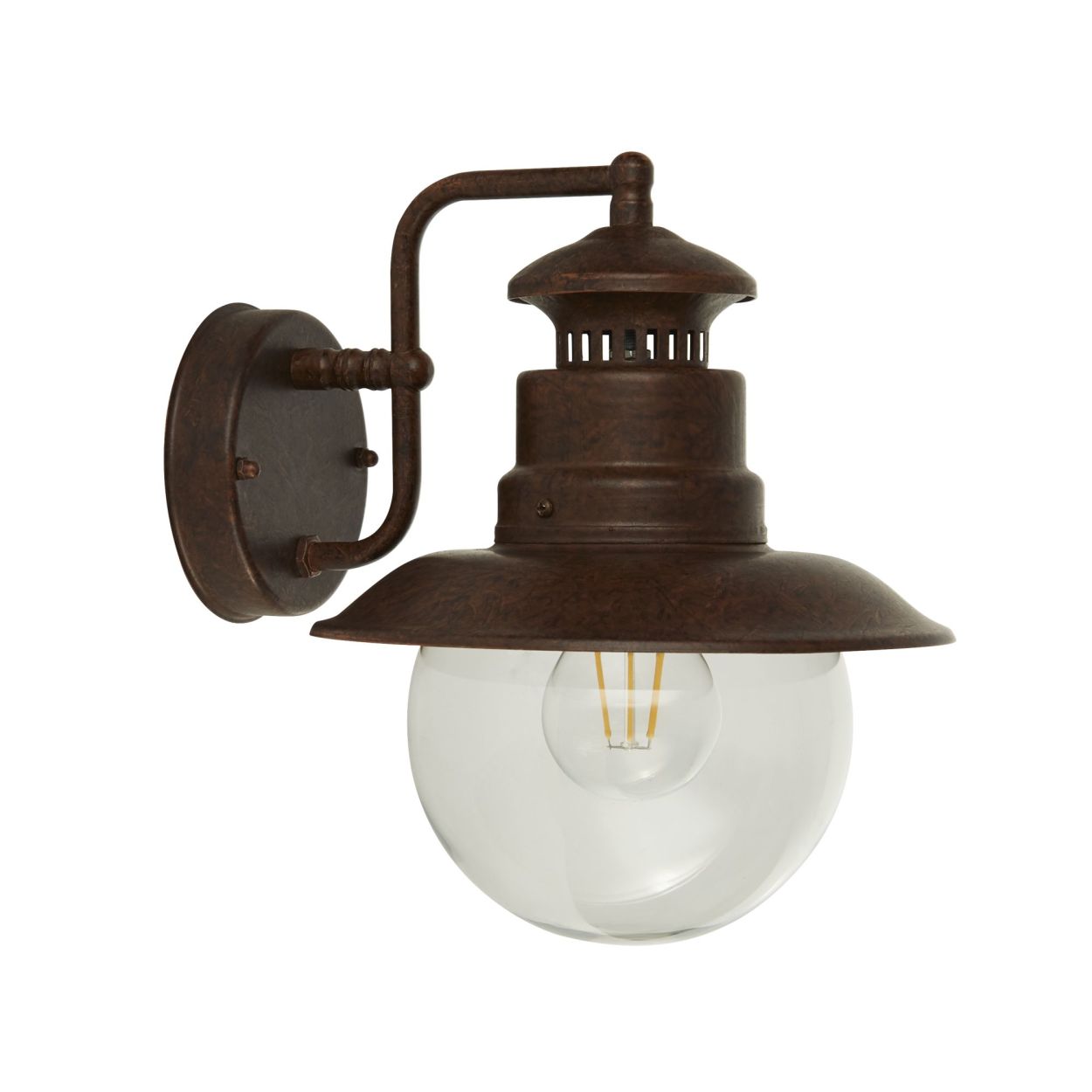 Searchlight Station Buiten Wandlamp Rustic Bruin Metaal & Glas
