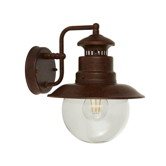 Searchlight Station Buiten Wandlamp Rustic Bruin Metaal & Glas