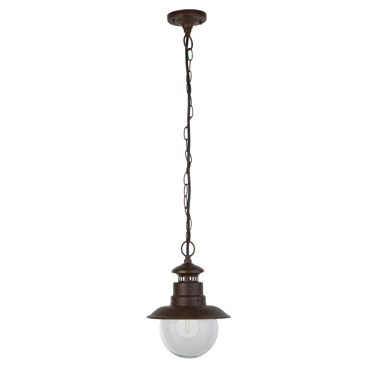 Searchlight Station Buiten Hanglamp Rustic Bruin Metaal & Glas