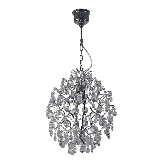 Searchlight Harrietta 3Lt Hanglamp Chroom Metaal & Helder Kristal