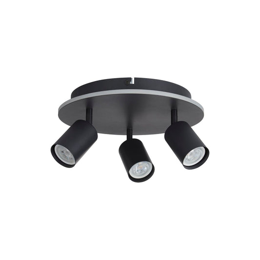 Searchlight San Diego 3Lt Flush, Mat Zwart Metaal