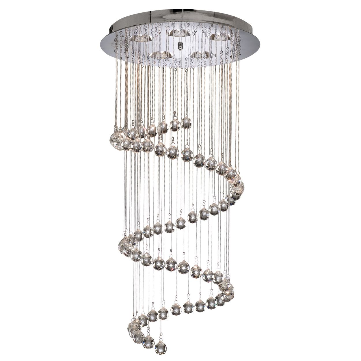 Searchlight Hallway 3Lt Multi Drop Hanglamp Chroom Metaal & Helder Kristal