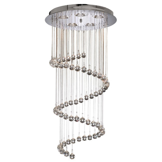 Searchlight Hallway 3Lt Multi Drop Hanglamp Chroom Metaal & Helder Kristal