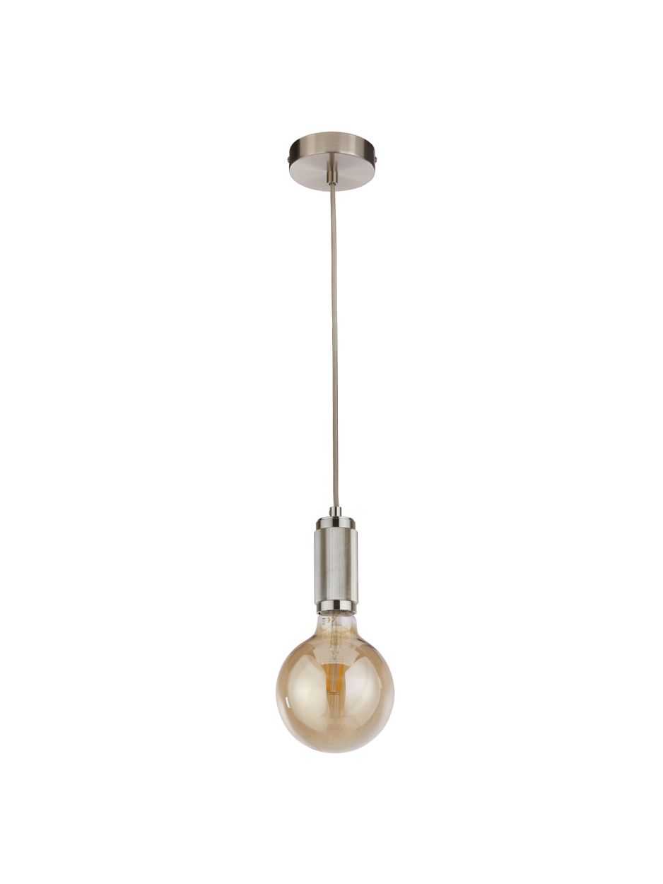 Searchlight Hanglamp Cable Satin Zilver Metaal & Grijs Braided Cable
