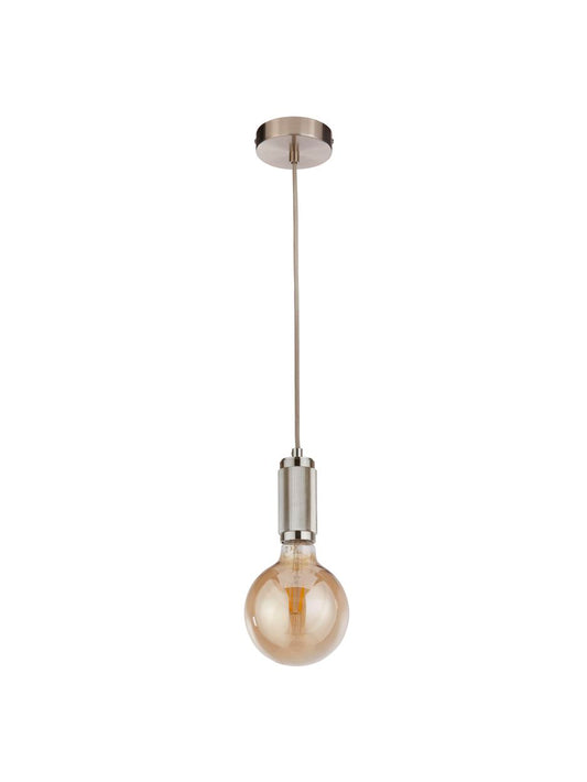 Searchlight Hanglamp Cable Satin Zilver Metaal & Grijs Braided Cable