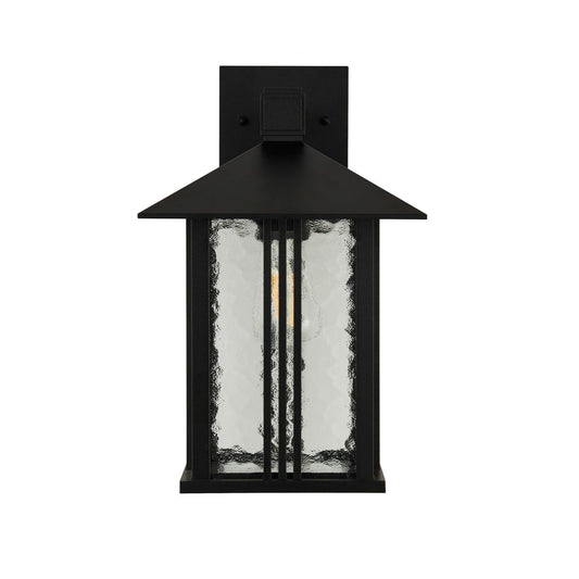 Searchlight Venice Buiten Wandlamp Zwart & Water Glas, IP44