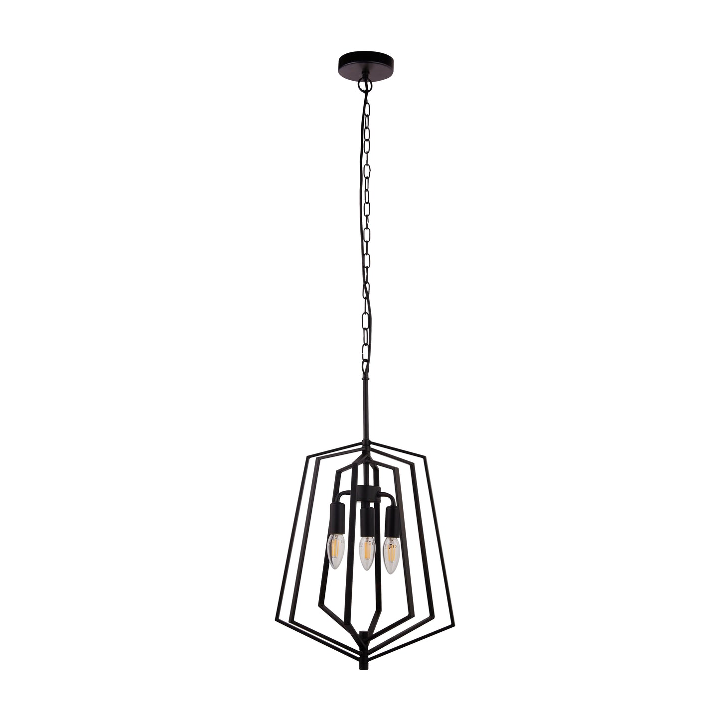 Searchlight Slinky 3Lt Ceiling Pendant - Black Metal