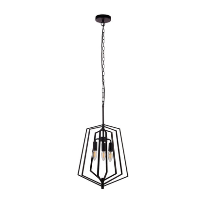 Searchlight Slinky 3Lt Ceiling Pendant - Black Metal