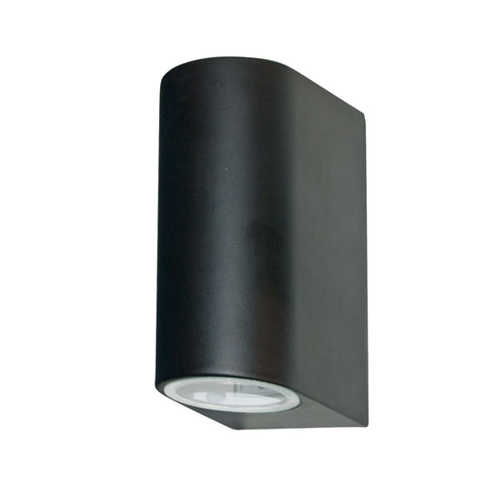 Searchlight Eiffel Buiten Wandlamp Zwart Metaal, Helder & Mat Glas