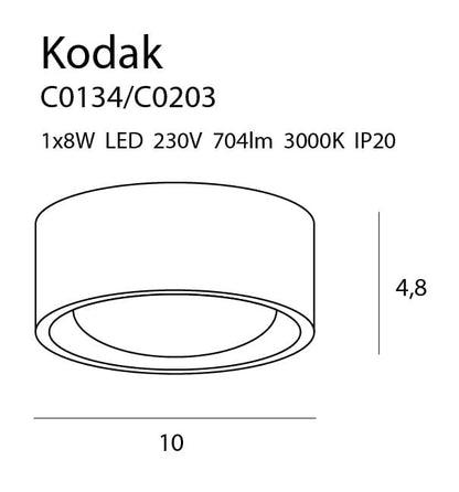 Maxlight C0203 Plafondlamp Kodak I Zwart