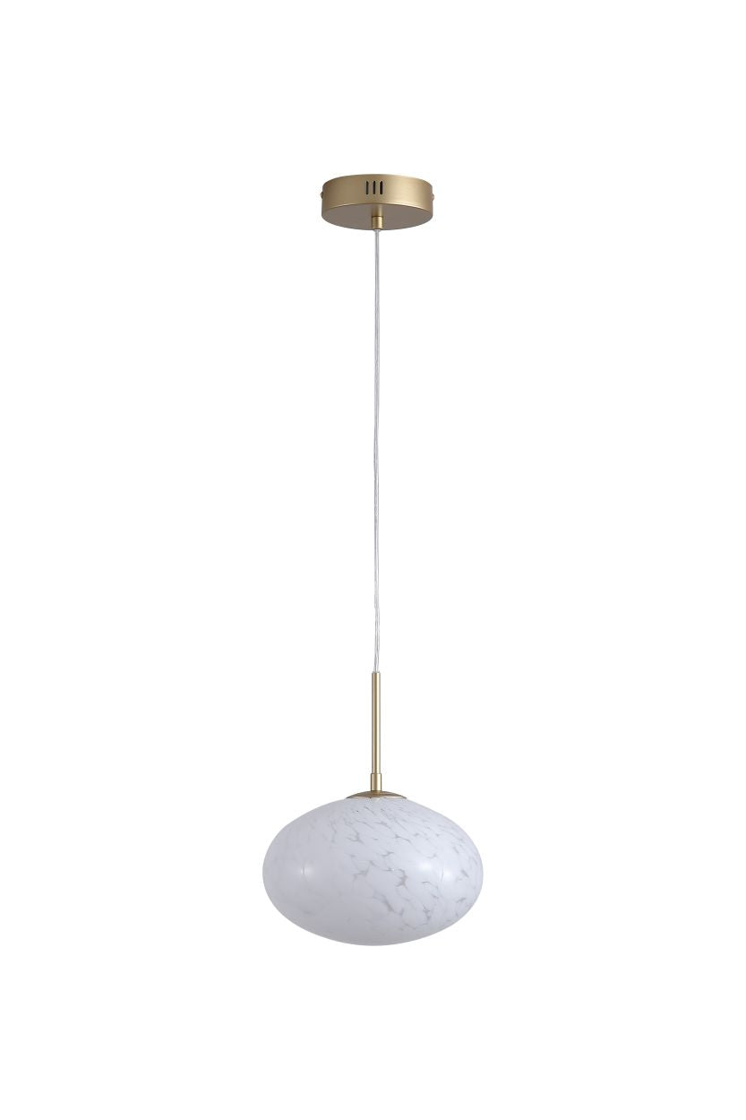 Searchlight Confetti LED Hanglamp, Goud Metaal and Confetti Glas