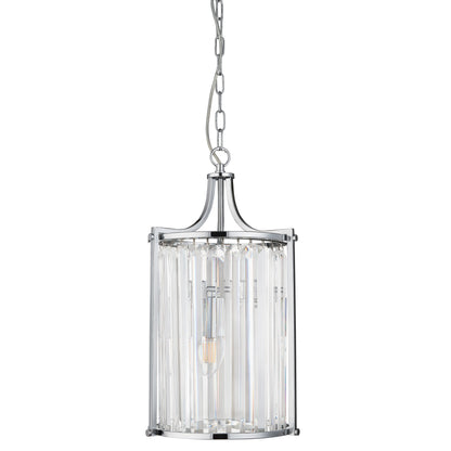 Searchlight Victoria  2Lt Pendant  - Chrome Metal & Clear Crystal