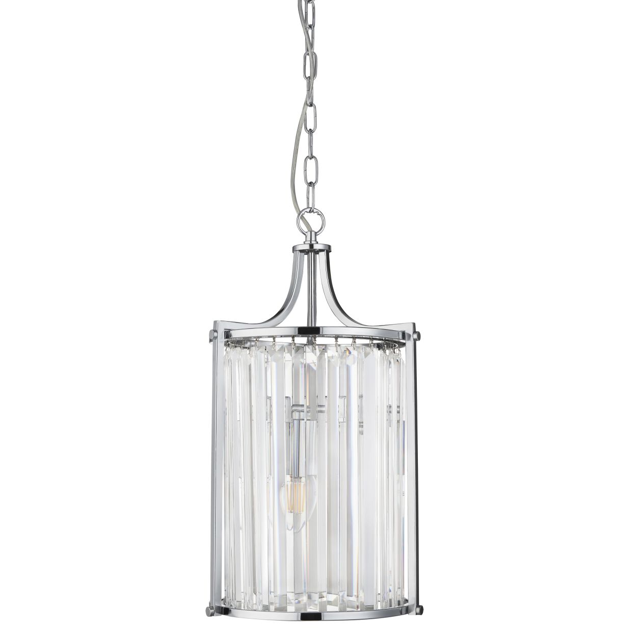 Searchlight Victoria 2Lt Hanglamp Chroom Metaal & Helder Kristal
