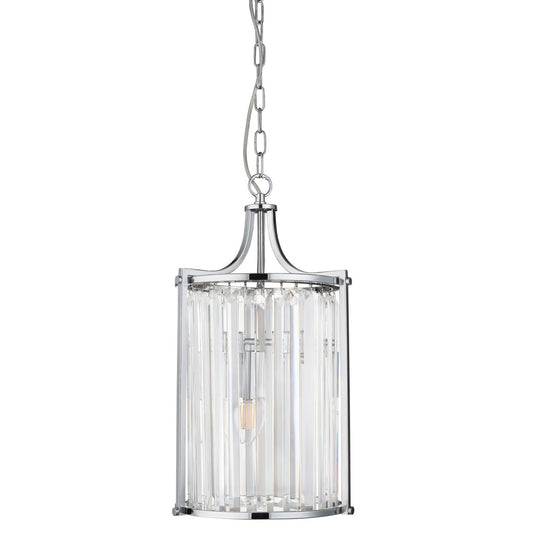 Searchlight Victoria 2Lt Hanglamp Chroom Metaal & Helder Kristal