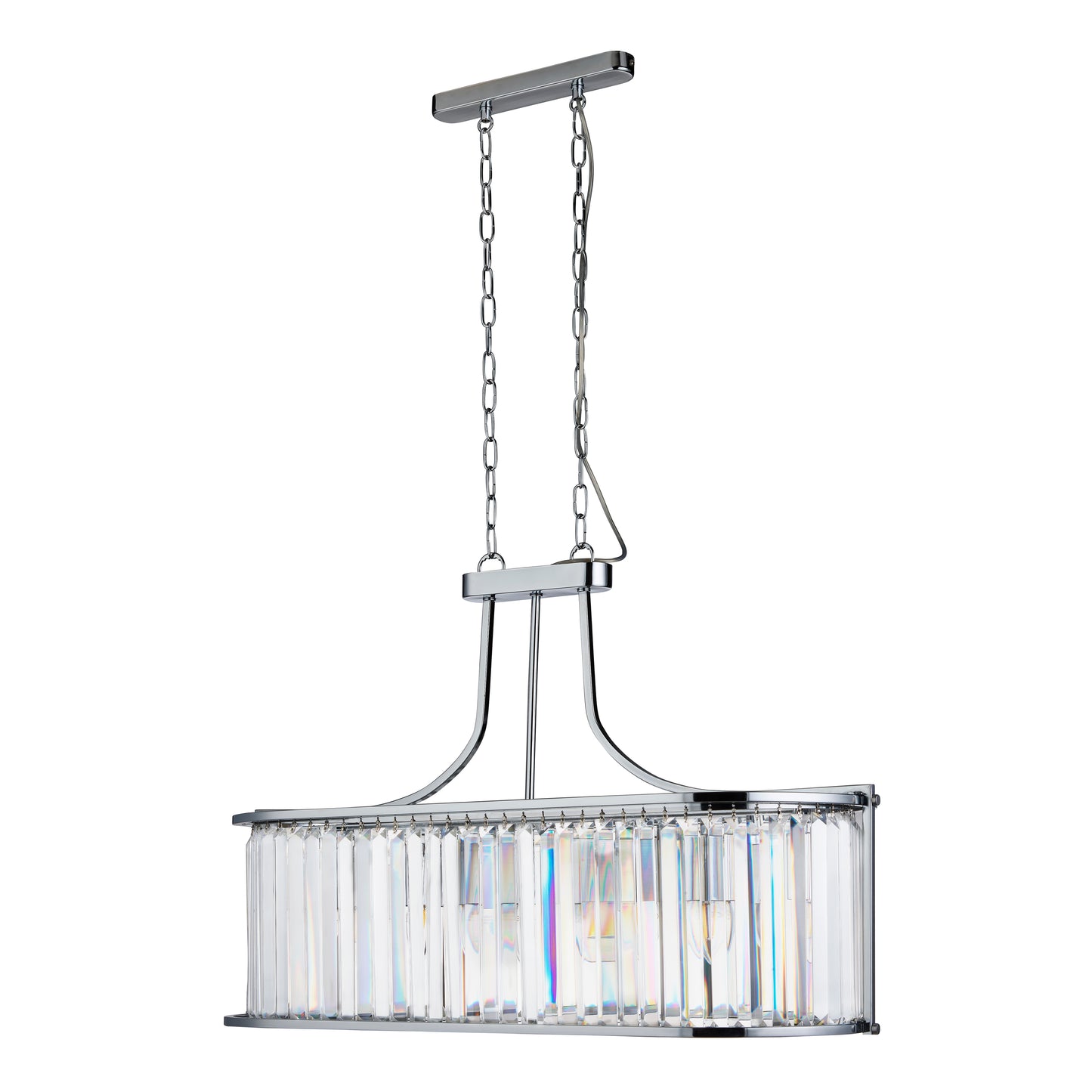 Searchlight Victoria  5Lt Pendant - Chrome Metal & Clear Crystal