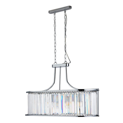 Searchlight Victoria  5Lt Pendant - Chrome Metal & Clear Crystal