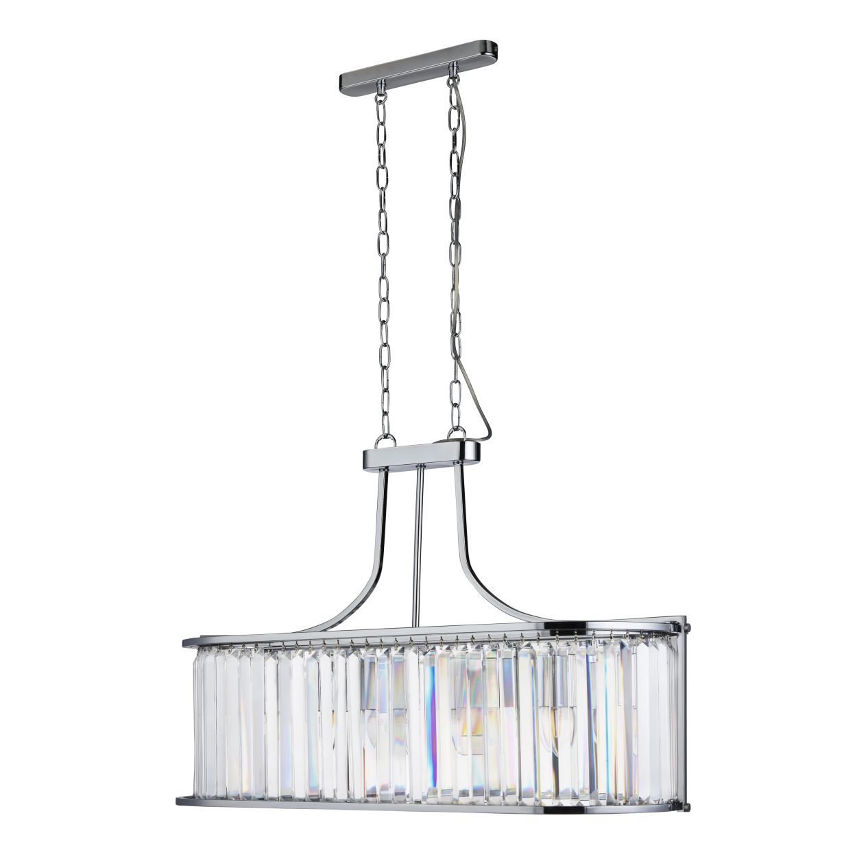 Searchlight Victoria 5Lt Hanglamp Chroom Metaal & Helder Kristal