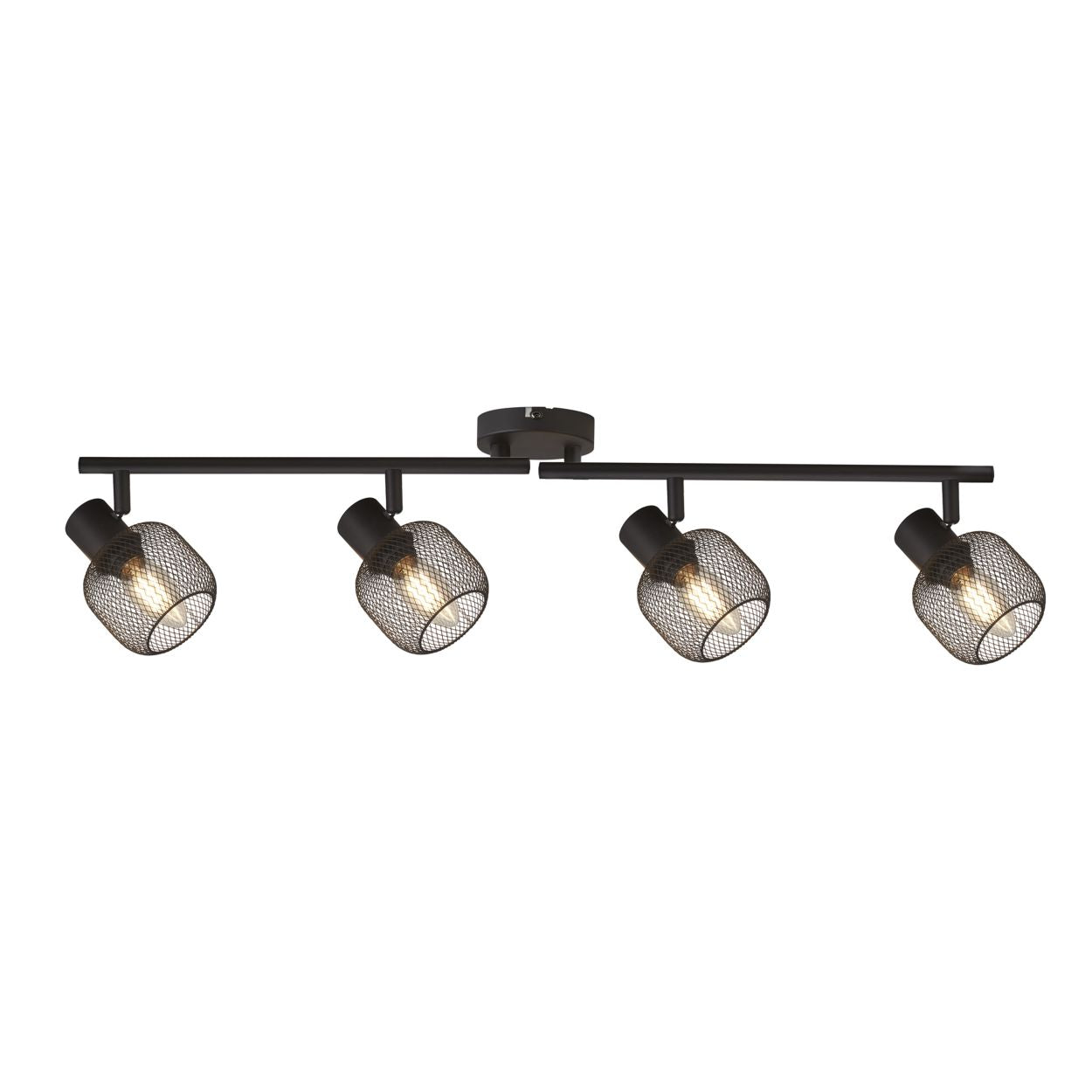 Searchlight Meshy 4Lt Cage Bar Spot Zwart Metaal
