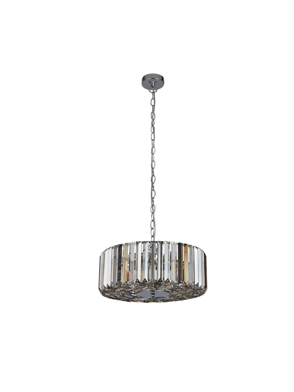 Searchlight Chapeau 5Lt Hanglamp/Semi Flush Chroom & Mixed Glas