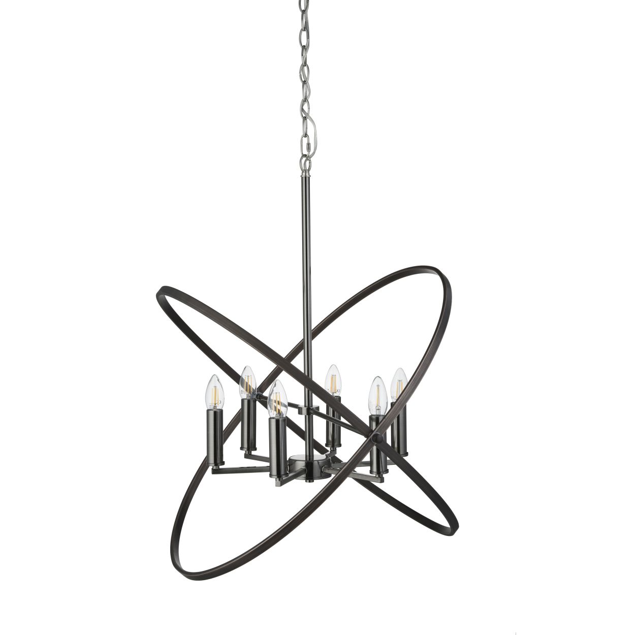 Searchlight Hoopla 6Lt Hanglamp Pewter Metaal