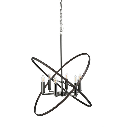 Searchlight Hoopla 6Lt Hanglamp Pewter Metaal