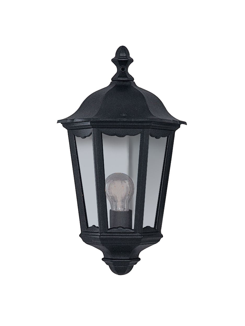 Searchlight Alex Buiten Wandlamp Zwart Metaal & Glas