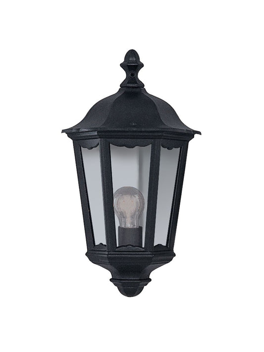 Searchlight Alex Buiten Wandlamp Zwart Metaal & Glas