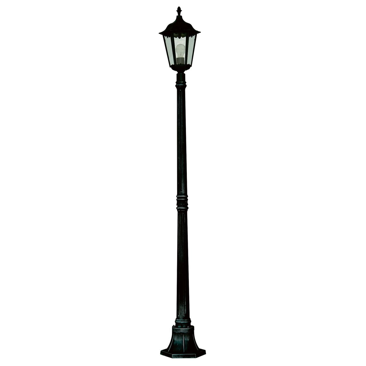 Searchlight Alex 183cm Buiten Post Silk Zwart Metaal & Glas, IP44