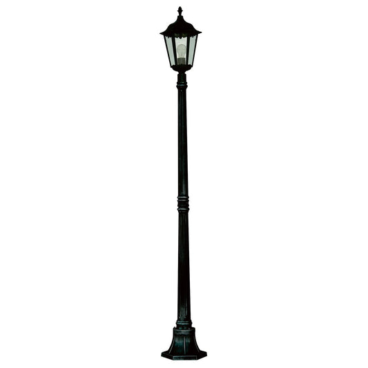 Searchlight Alex 183cm Buiten Post Silk Zwart Metaal & Glas, IP44