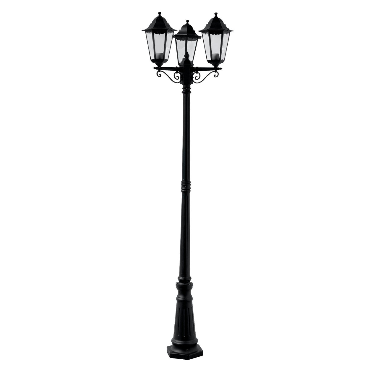 Searchlight Alex 220cm 3Lt Buiten Post Silk Zwart Metaal & Glas, IP44