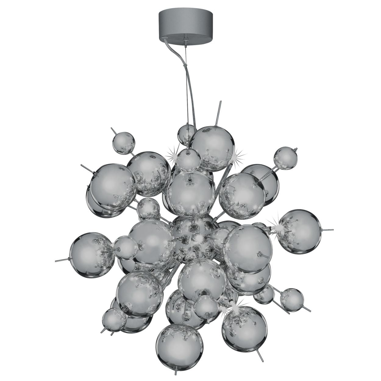 Searchlight Molecule 12Lt Hanglamp Gepolijst Chroom Metaal & Glas