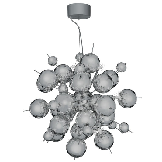 Searchlight Molecule 12Lt Hanglamp Gepolijst Chroom Metaal & Glas