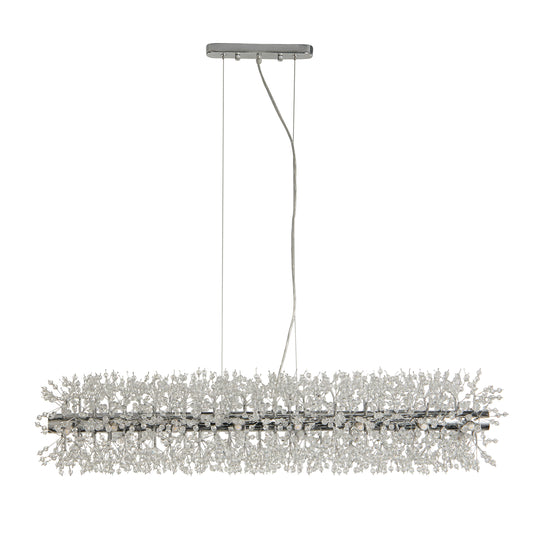 Searchlight Sunburst 16Lt Bar Pendant - Chrome Metal & Glass Beads