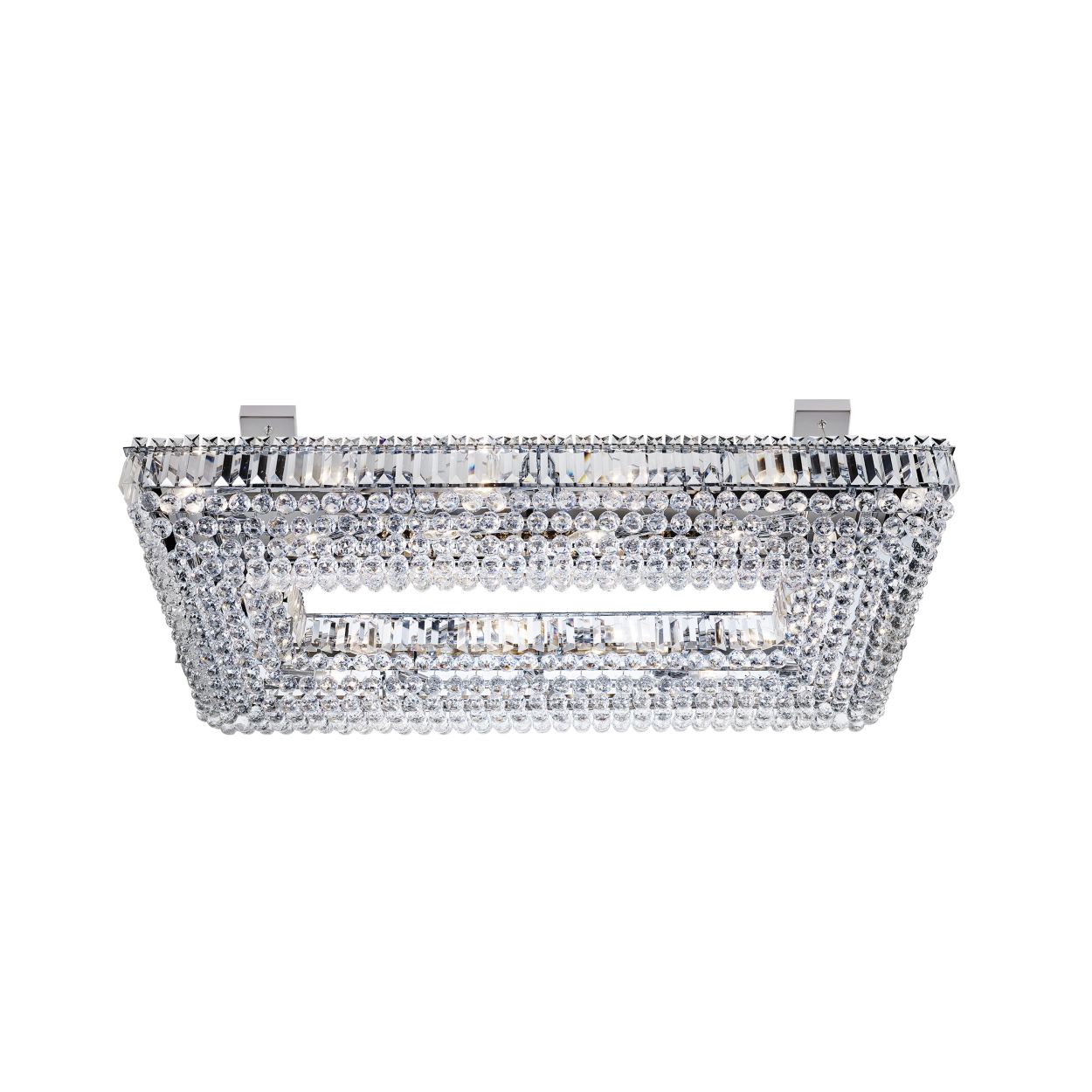 Searchlight Vesuvius 26Lt Hanglamp Chroom, Kristal Trim & Ball Drops