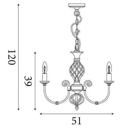 Searchlight Zanzibar 6Lt Pendant - Antique Brass Metal