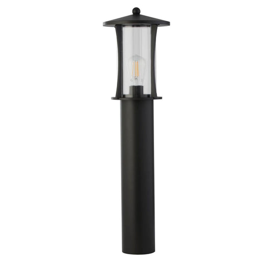 Searchlight Pagoda Buiten Post Zwart Metaal & Helder Glas