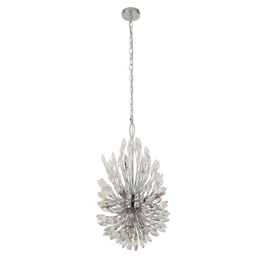 Searchlight Peacock 14Lt Hanglamp Chroom Metaal & Kristal