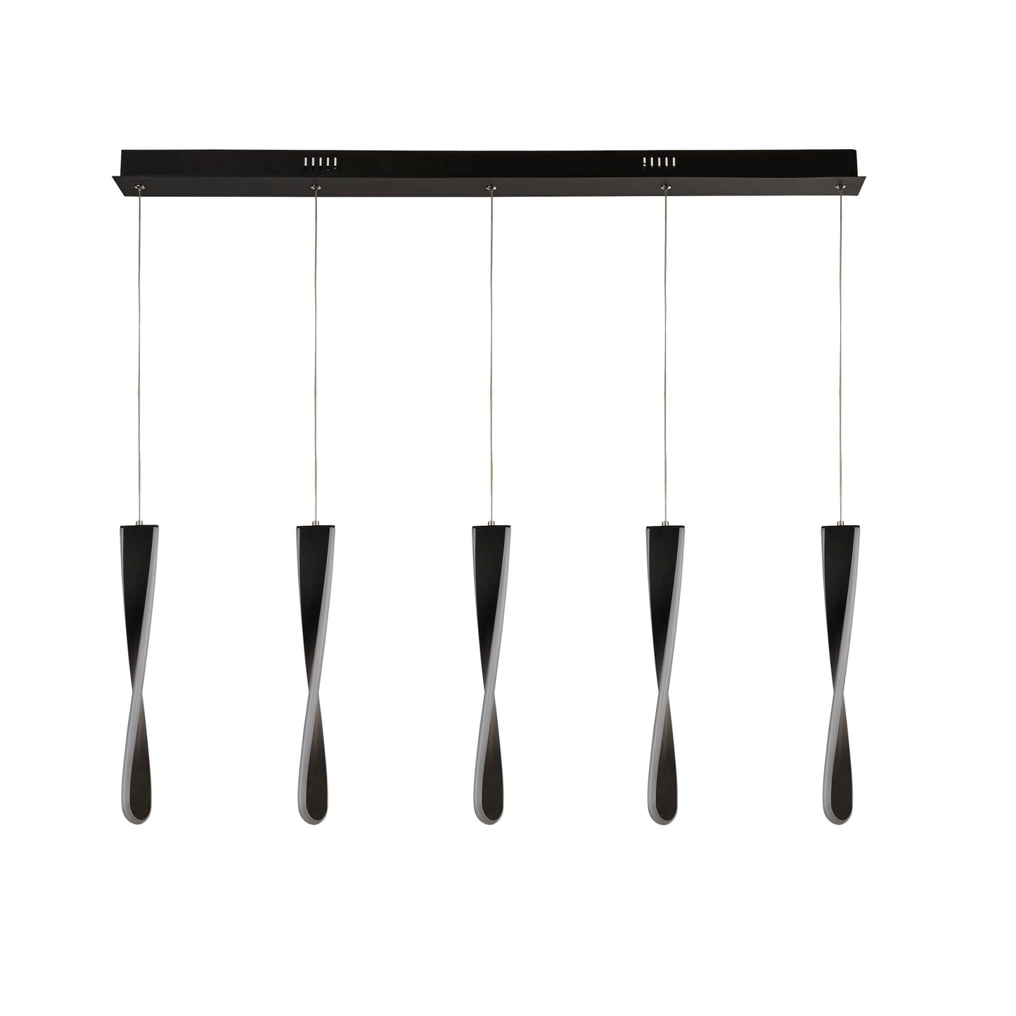 Searchlight Paddle 5Lt Bar Pendant - Black Metal & Opal Silicon