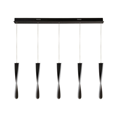 Searchlight Paddle 5Lt Bar Pendant - Black Metal & Opal Silicon