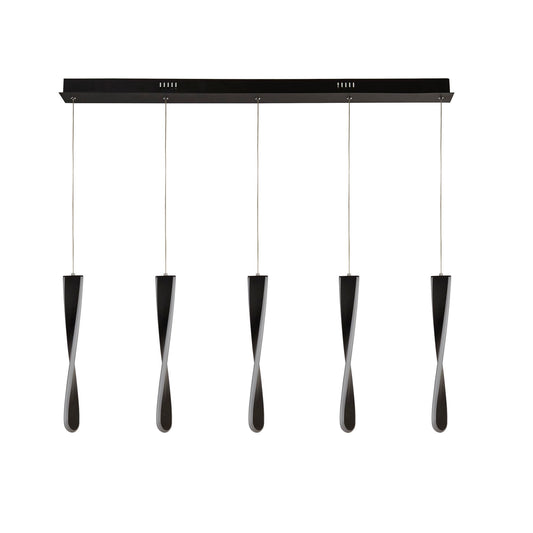 Searchlight Paddle 5Lt Bar Pendant - Black Metal & Opal Silicon